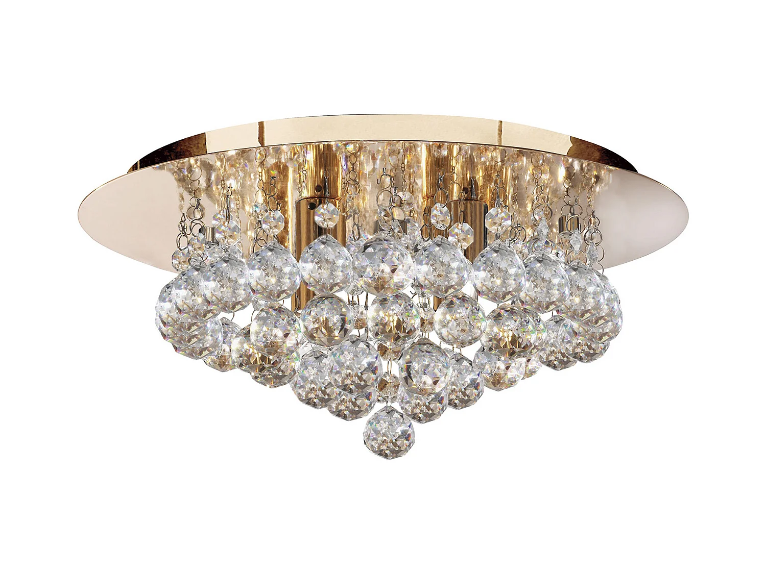 Searchlight Hanna 4 Ljus Tak Semi Flush Ltt Guld med Kristaller, G9