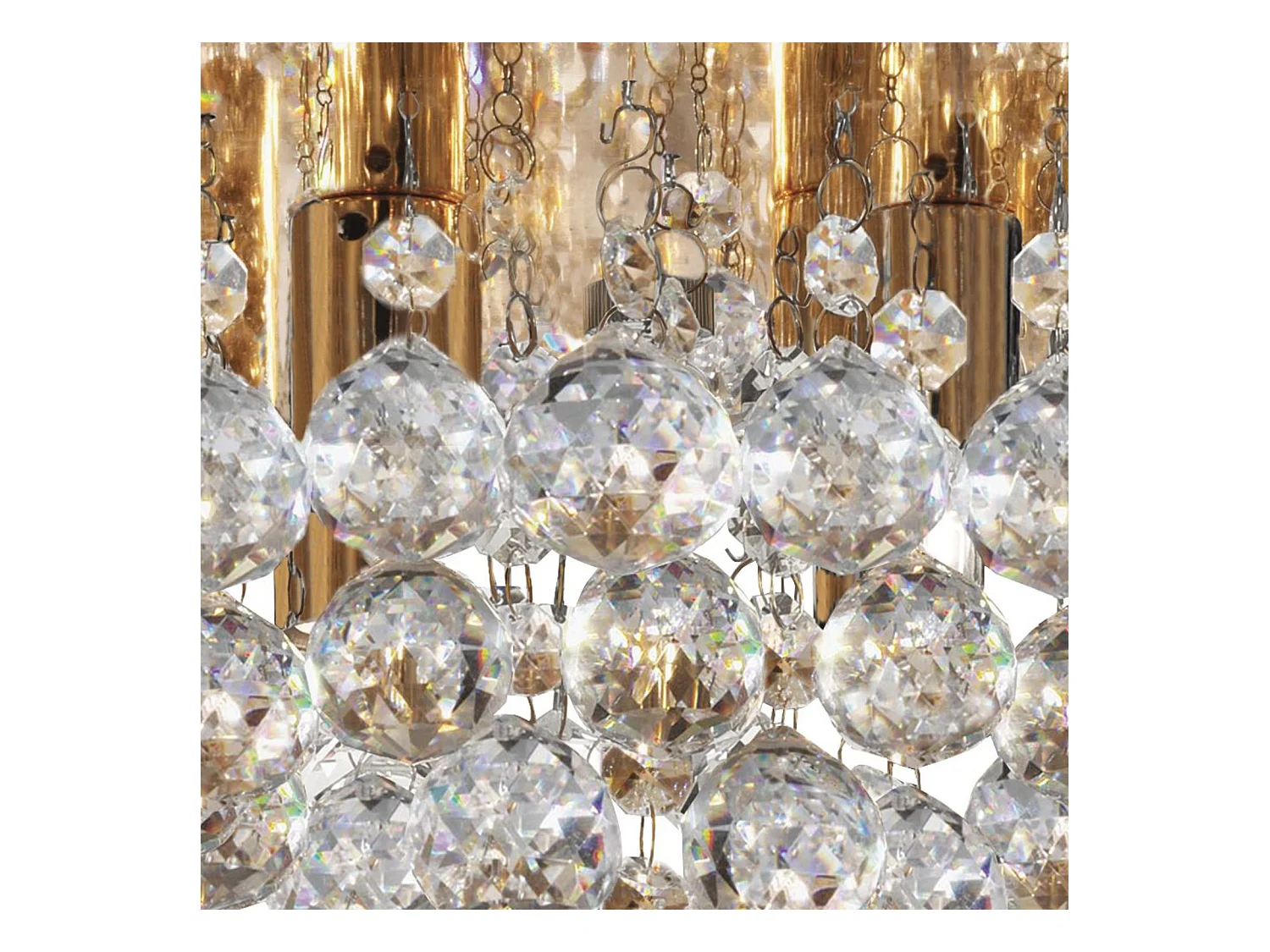 Searchlight Hanna 4 Ljus Tak Semi Flush Ltt Guld med Kristaller, G9