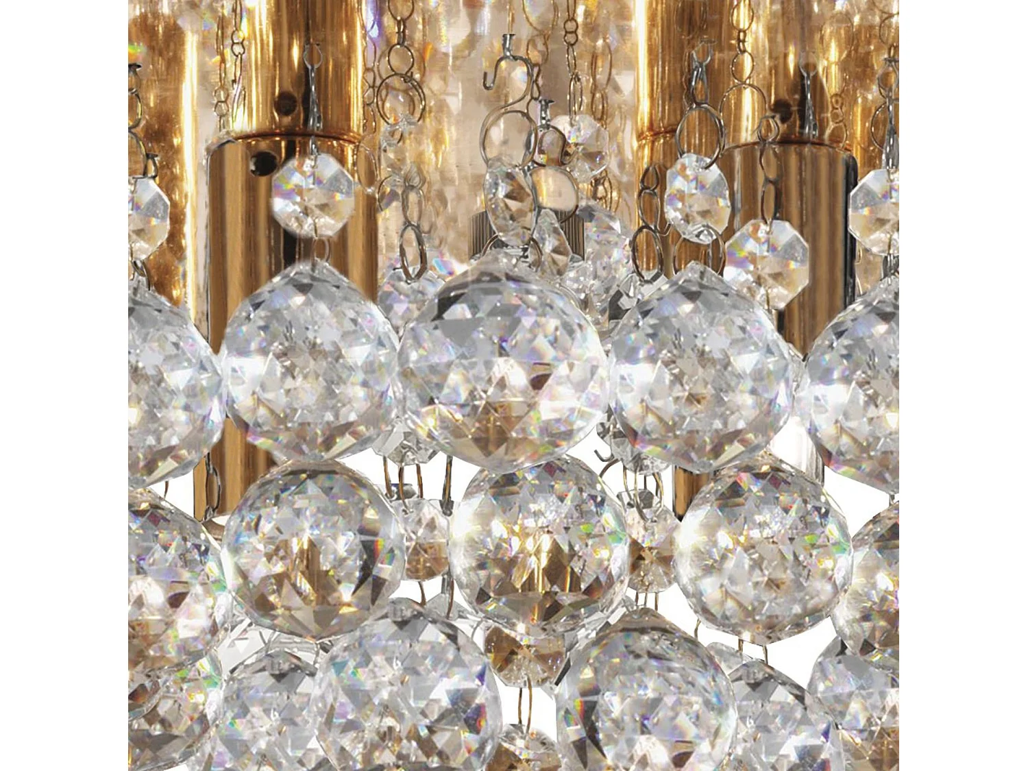 Searchlight Hanna - Soffitto a 4 luci semi filo oro chiaro con cristalli, G9