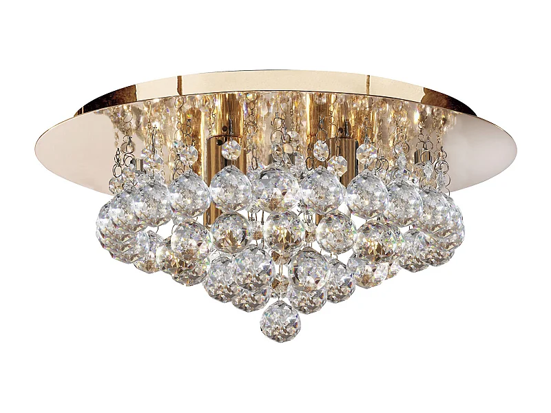 Searchlight Hanna - Soffitto a 4 luci semi filo oro chiaro con cristalli, G9