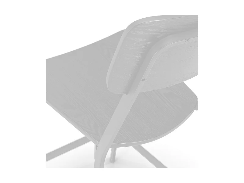 Lot de 2 tabourets hauts en bois blanc avec repose-pieds et pieds en métal "Teo" cm 51,5x51 97h