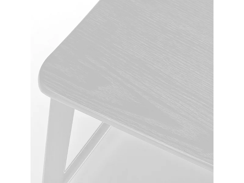 Komplet 2 białych drewnianych wysokich krzeseł z podnóżkiem i metalowymi nogami "Teo" cm 51,5x51,97h