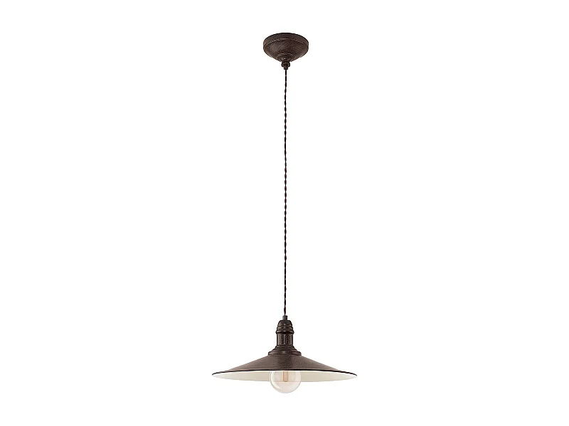 Lampadario A Sospensione Vintage Stockbury Acciaio Marrone Antico 1 Luce E27