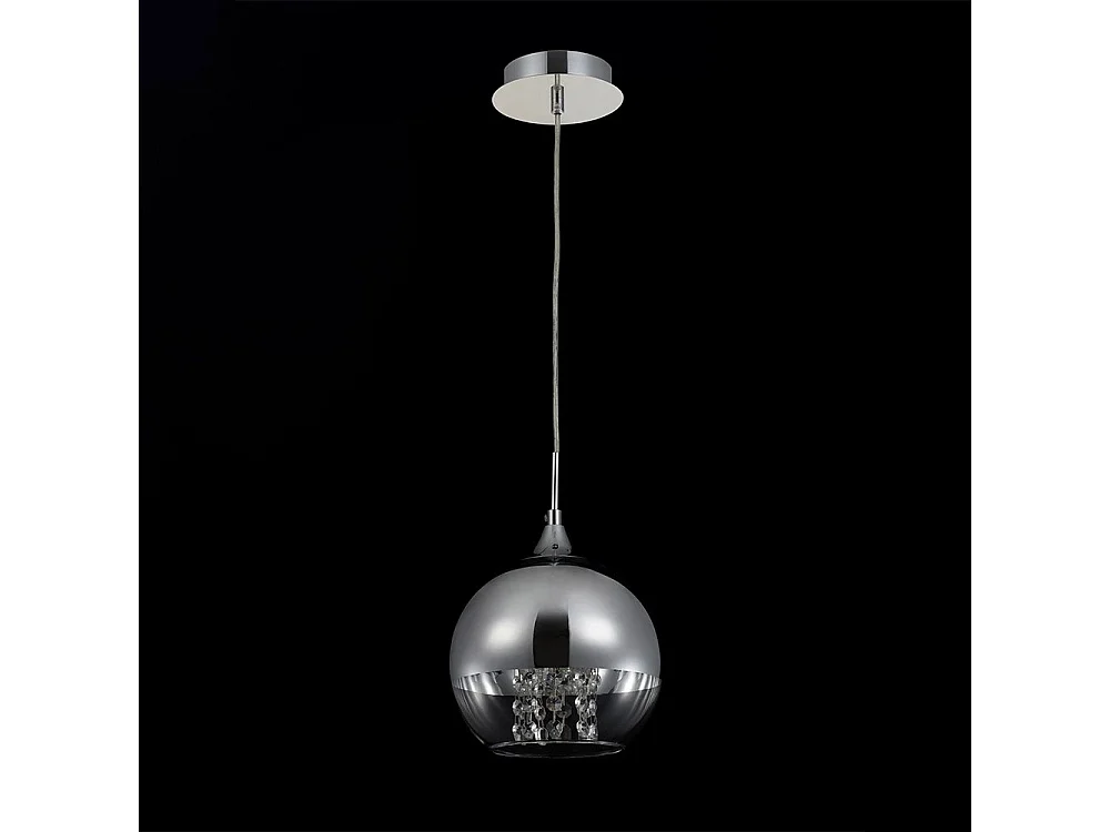 Fermi Dome Deckenpendelleuchte Nickel & Kristall, 1 Licht, E27