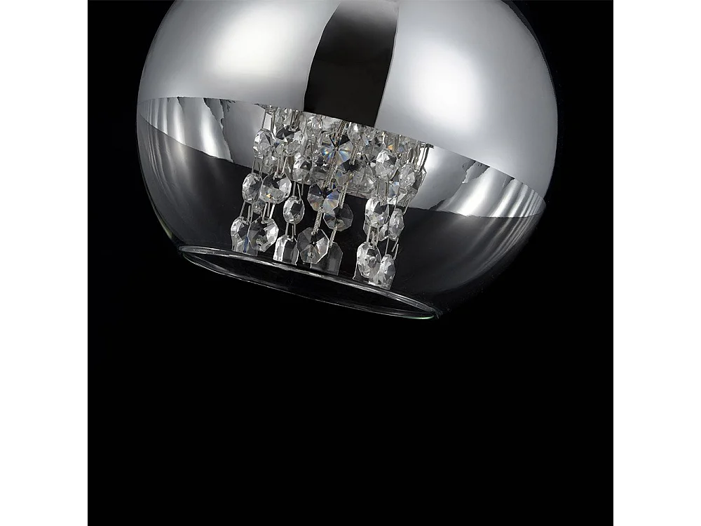 Fermi Dome Deckenpendelleuchte Nickel & Kristall, 1 Licht, E27