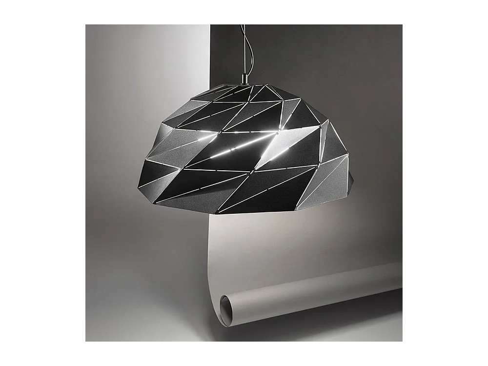 Lampadario In Metallo Contemporaneo Tilt Nero Oro 3 Luci E27