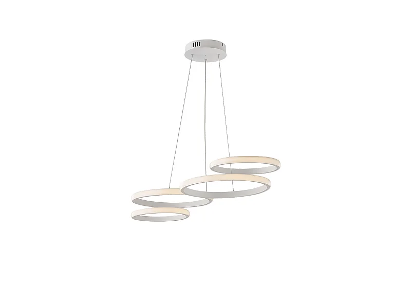 Sospensione Moderna Hobart Plastica Bianco Led 40W Dimmerabile 3000-4000-6000K