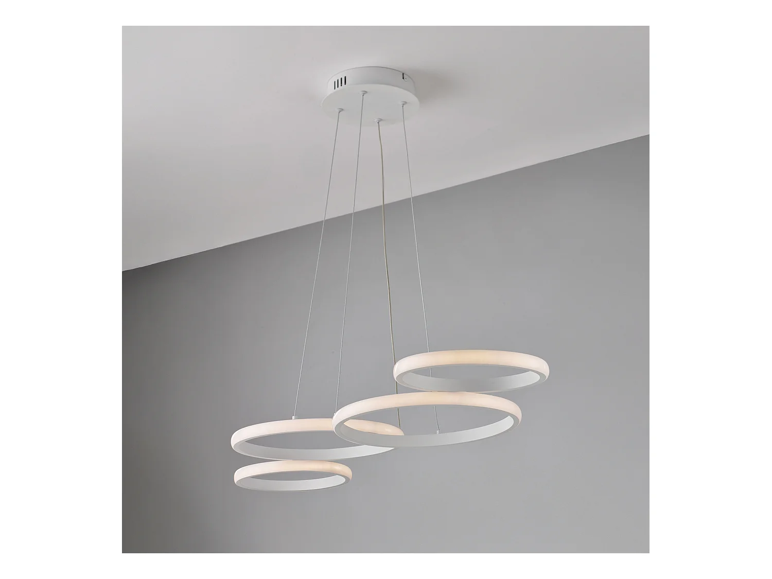 Sospensione Moderna Hobart Plastica Bianco Led 40W Dimmerabile 3000-4000-6000K