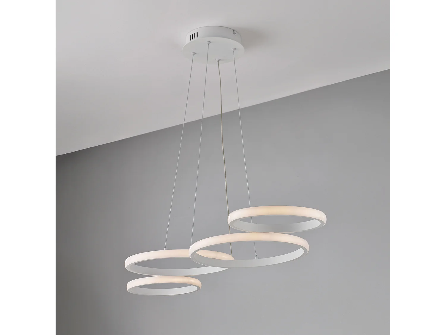 Sospensione Moderna Hobart Plastica Bianco Led 40W Dimmerabile 3000-4000-6000K