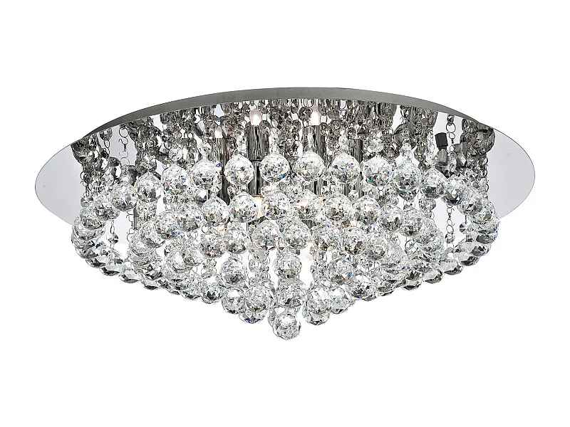 Searchlight Hanna 8 Light Semi Flush Ceiling Light Chrome with Crystals, G9