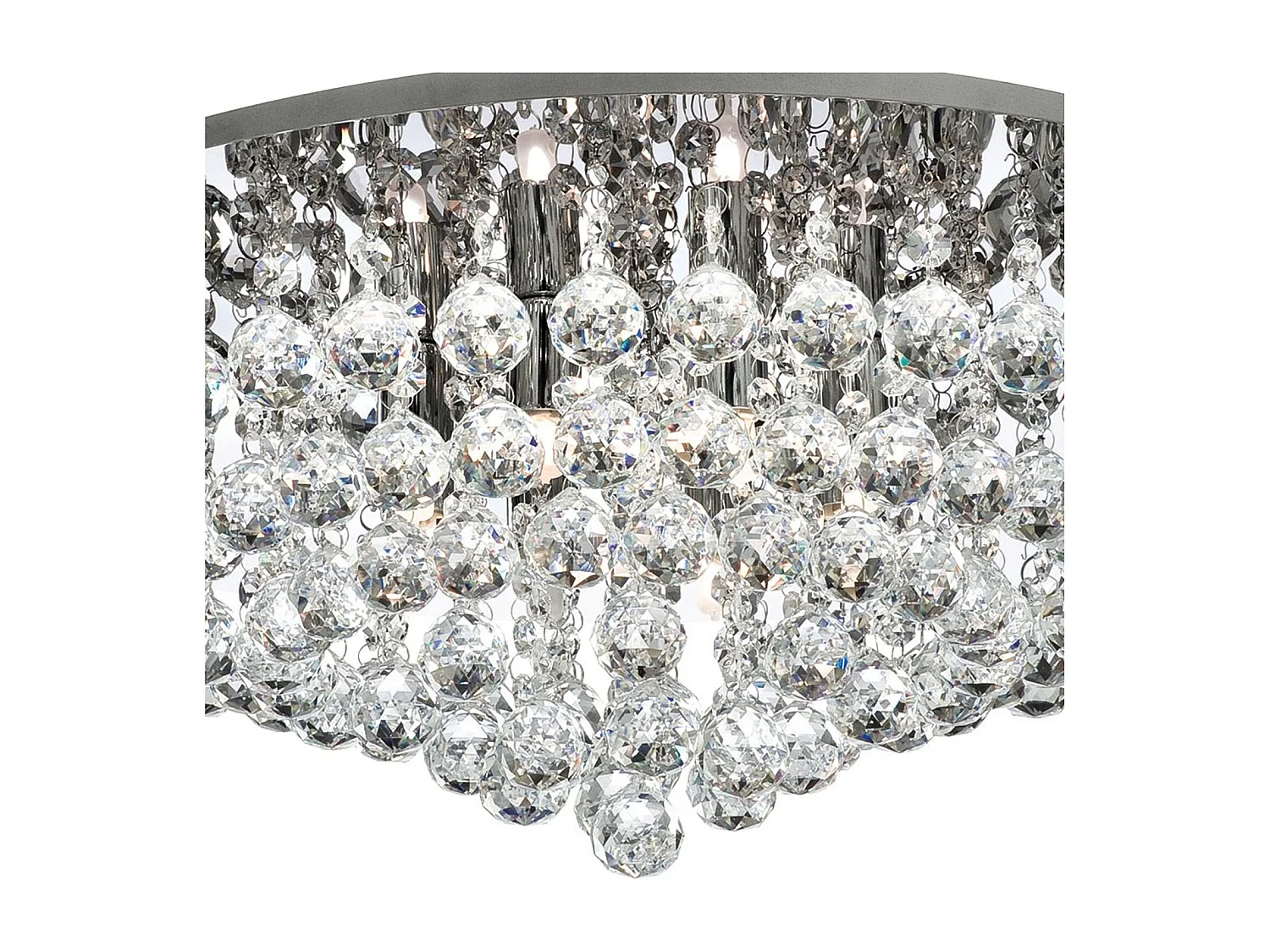 Searchlight Hanna 8 Light Semi Flush Ceiling Light Chrome with Crystals, G9