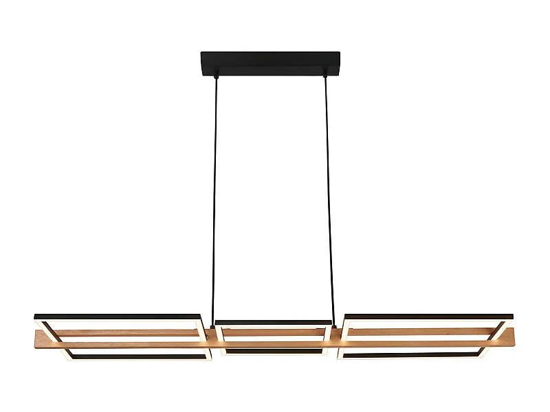 Lampadario Moderno Moldura Metallo Nero Led Integrato 36W 3000K