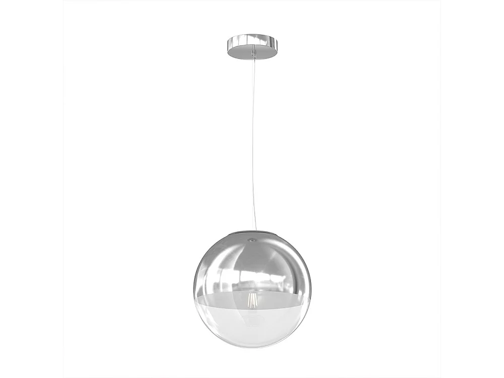 Sospensione Contemporanea Target Metallo Cromo Vetro Cromo Trasp 1 Luce E27 30Cm