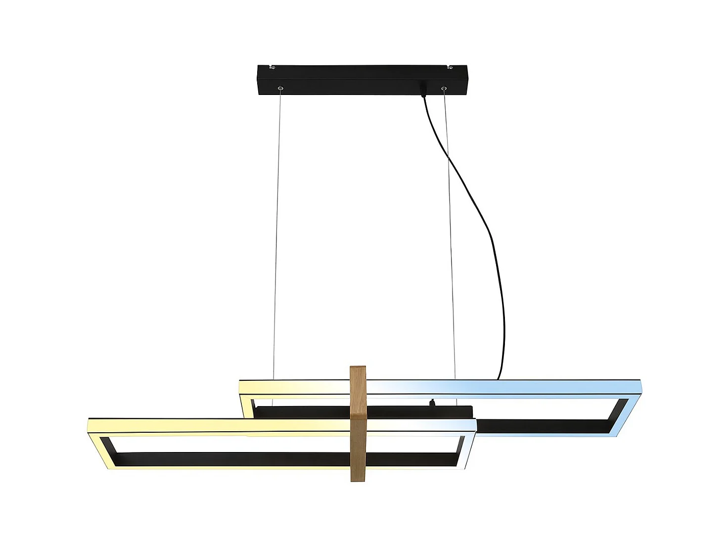 Lampadario Moderno Frame Nested Metallo Nero Led Integrato 39W Da 2700 A 6500K
