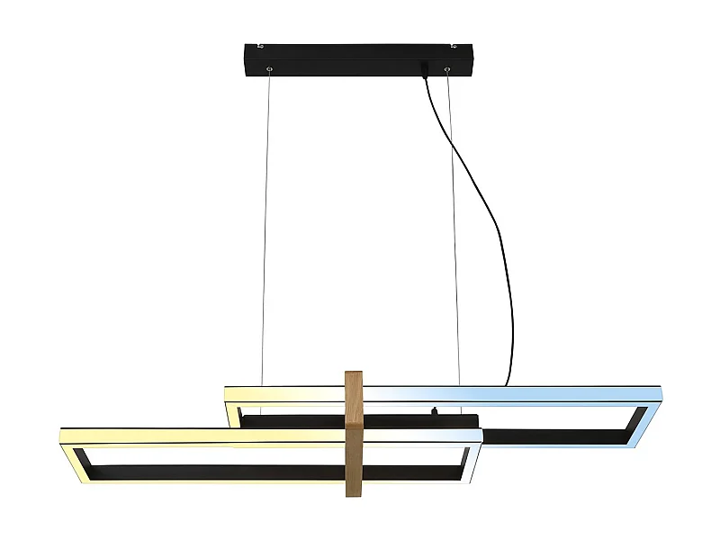 Lampadario Moderno Frame Nested Metallo Nero Led Integrato 39W Da 2700 A 6500K