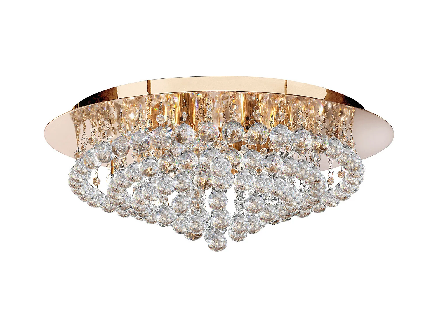 Searchlight Hanna 8 Ljus Tak Semi Flush Ltt Guld med Kristaller, G9