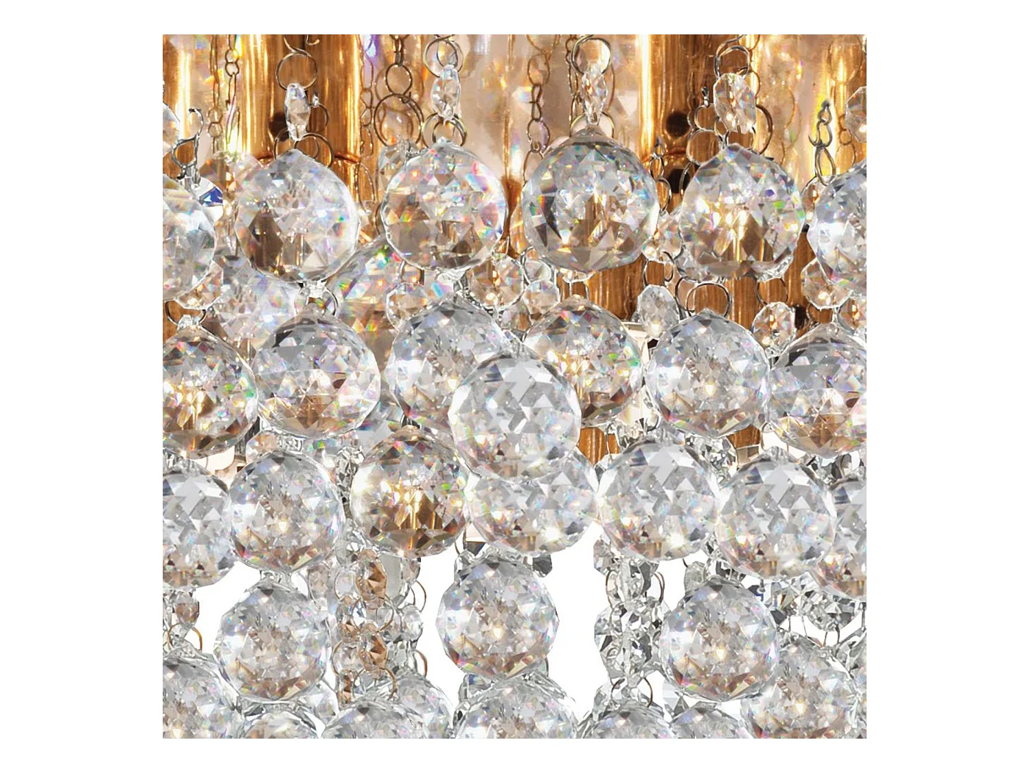 Searchlight Hanna 8 Ljus Tak Semi Flush Ltt Guld med Kristaller, G9