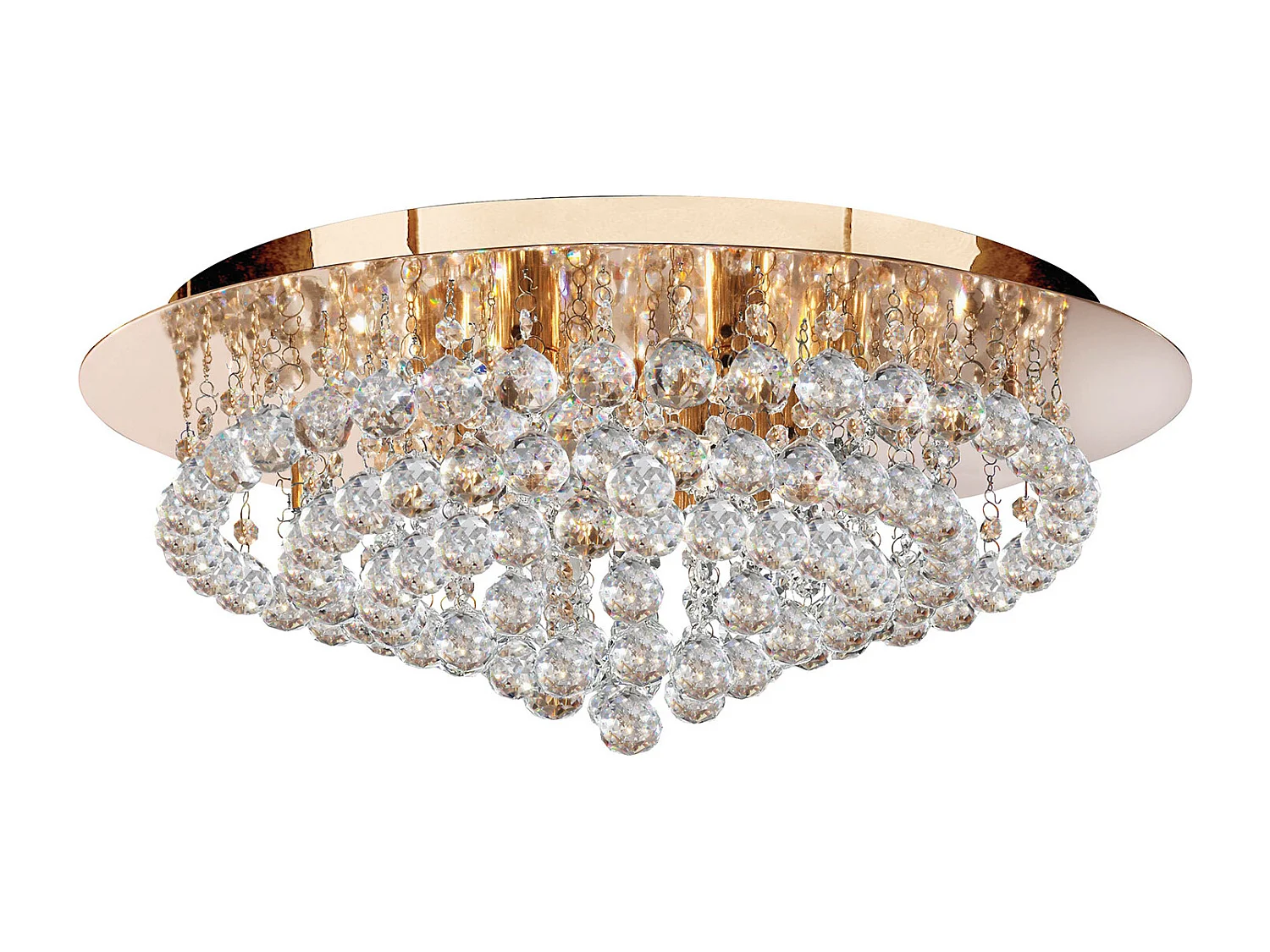 Searchlight Hanna - Soffitto a 8 luci semi filo oro chiaro con cristalli, G9