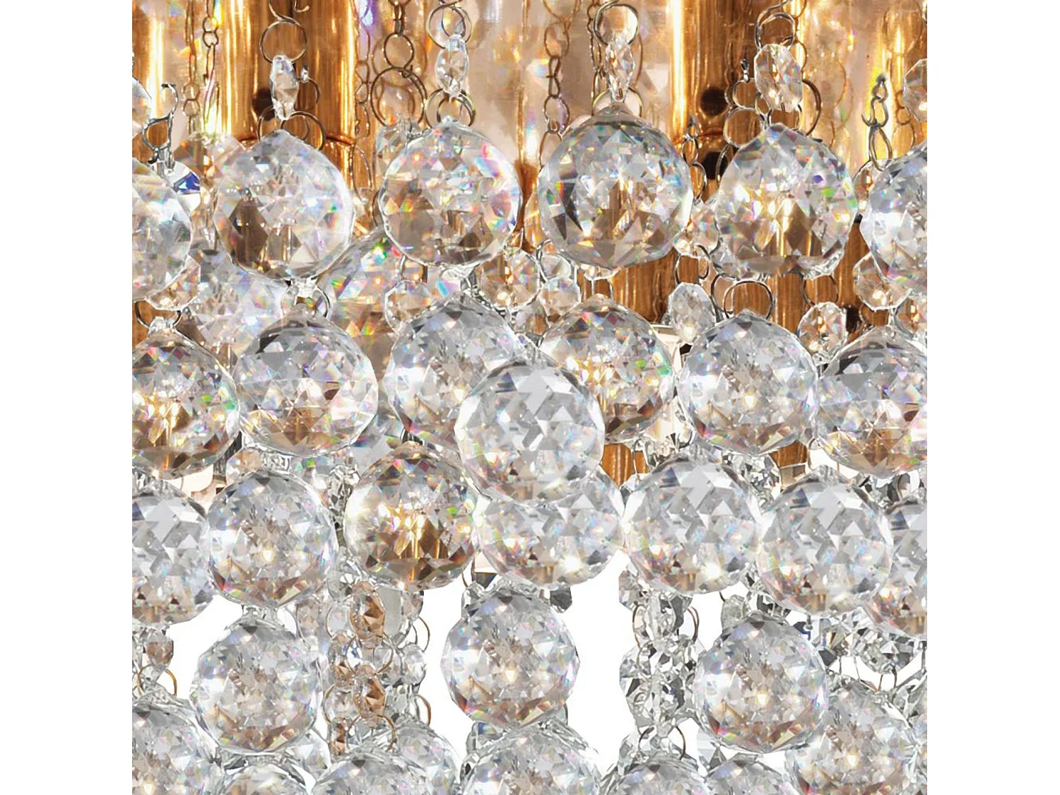 Searchlight Hanna - Soffitto a 8 luci semi filo oro chiaro con cristalli, G9