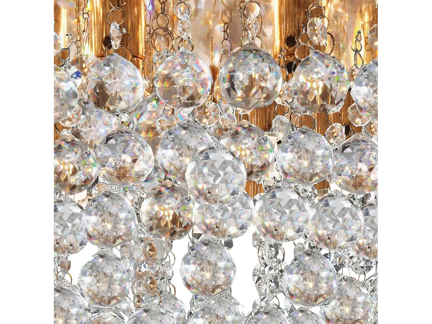 Searchlight Hanna - Soffitto a 8 luci semi filo oro chiaro con cristalli, G9