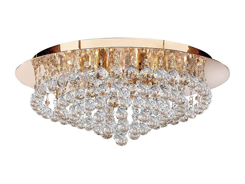 Searchlight Hanna - Soffitto a 8 luci semi filo oro chiaro con cristalli, G9
