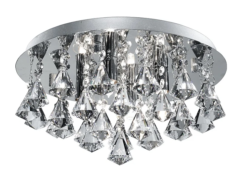 Searchlicht Hanna - 4 licht Ceiling Semi Flush licht Chrom mit Diamantkristallen, G9