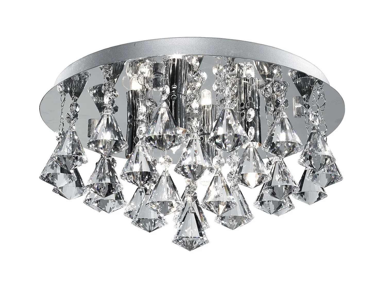 Searchlicht Hanna - 4 licht Ceiling Semi Flush licht Chrom mit Diamantkristallen, G9