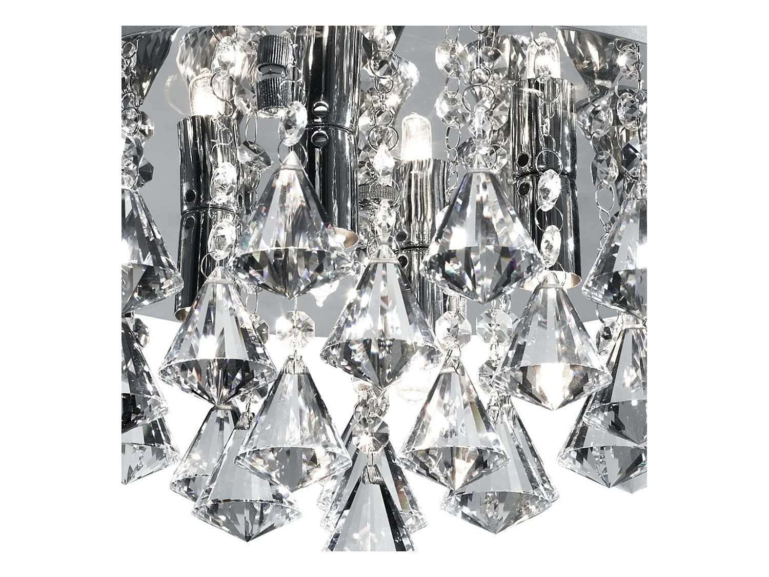 Searchlicht Hanna - 4 licht Ceiling Semi Flush licht Chrom mit Diamantkristallen, G9