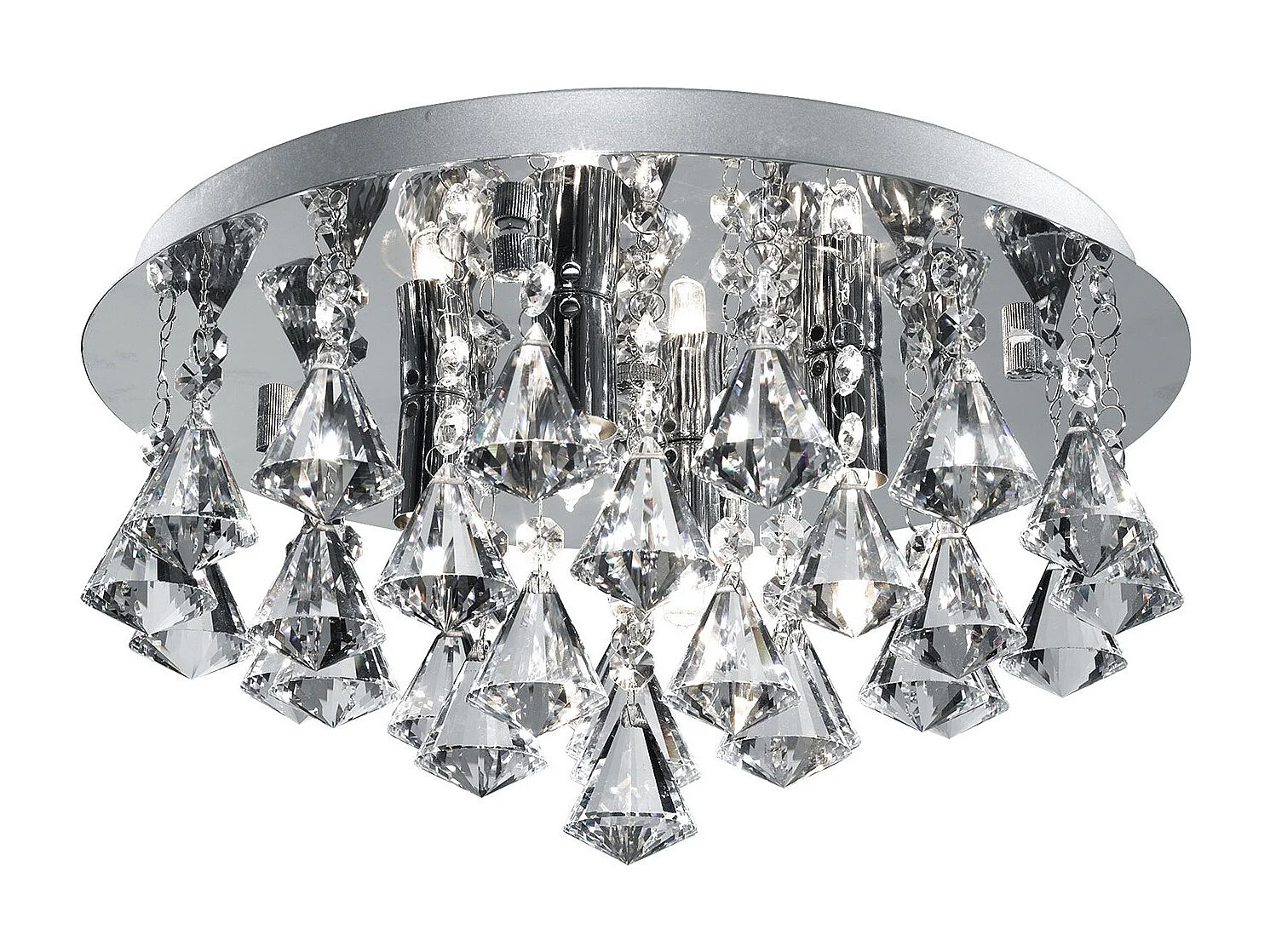 Searchlight Hanna 4 ljus tak semi flush light krom med diamantkristaller, G9