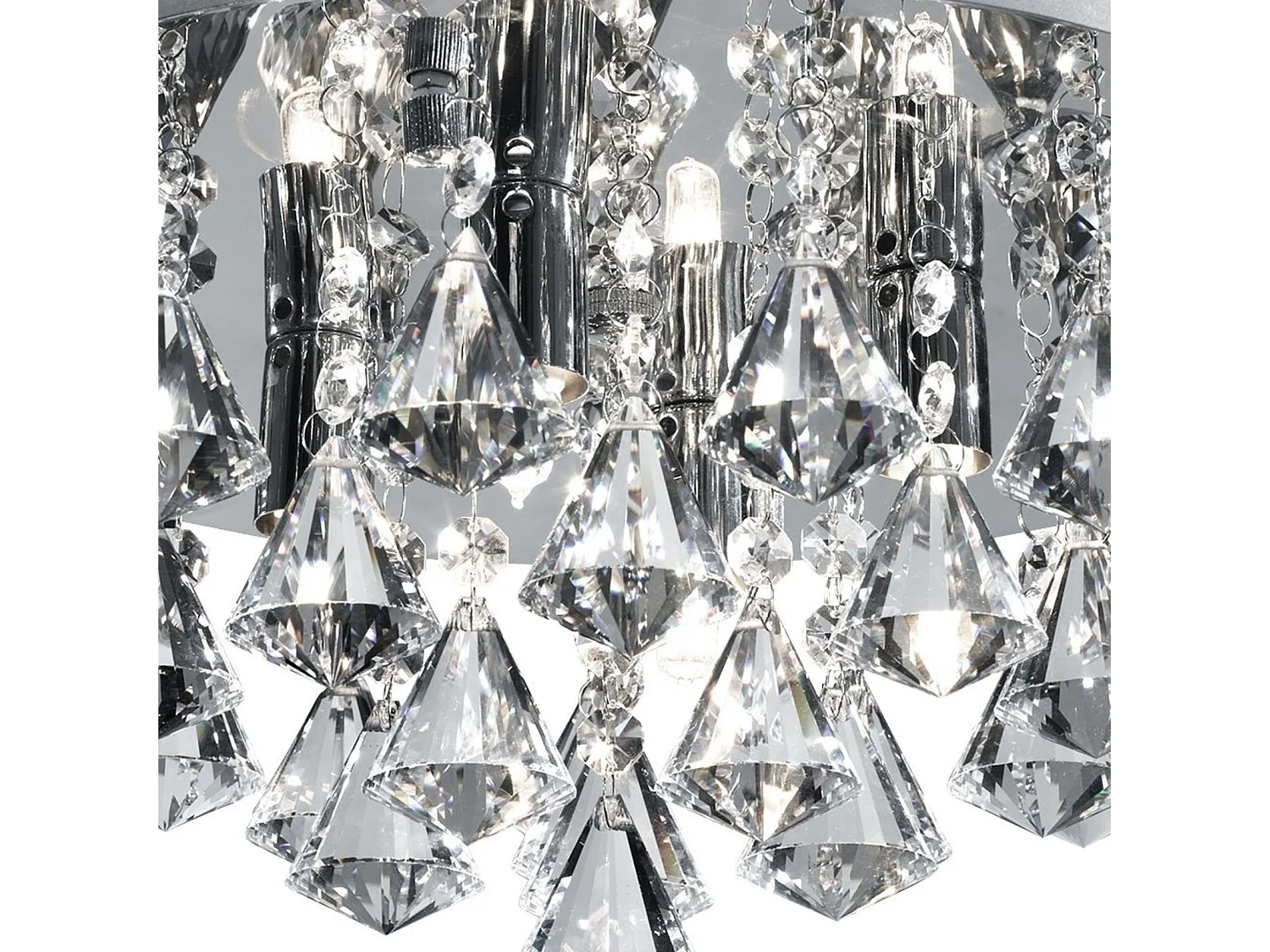 Searchlight Hanna 4 ljus tak semi flush light krom med diamantkristaller, G9