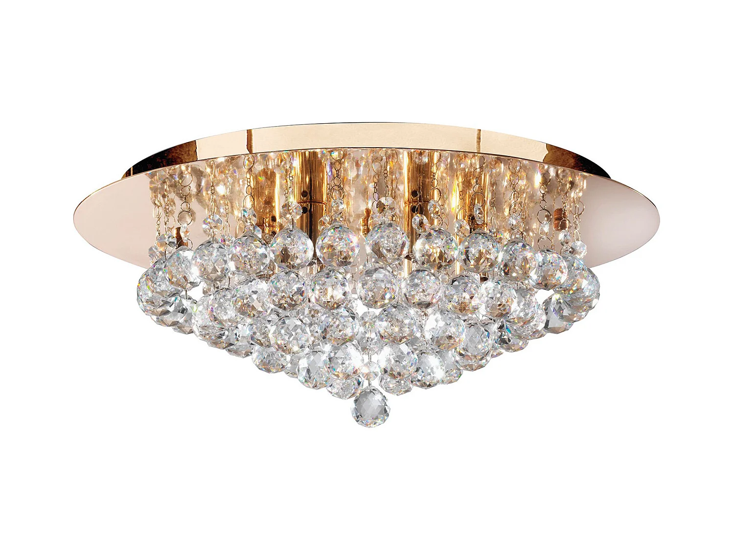 Searchlight Hanna 6 Ljus Tak Semi Flush Ltt Guld med Kristaller, G9