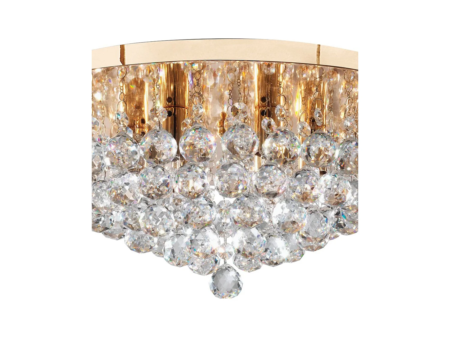 Searchlight Hanna 6 Ljus Tak Semi Flush Ltt Guld med Kristaller, G9