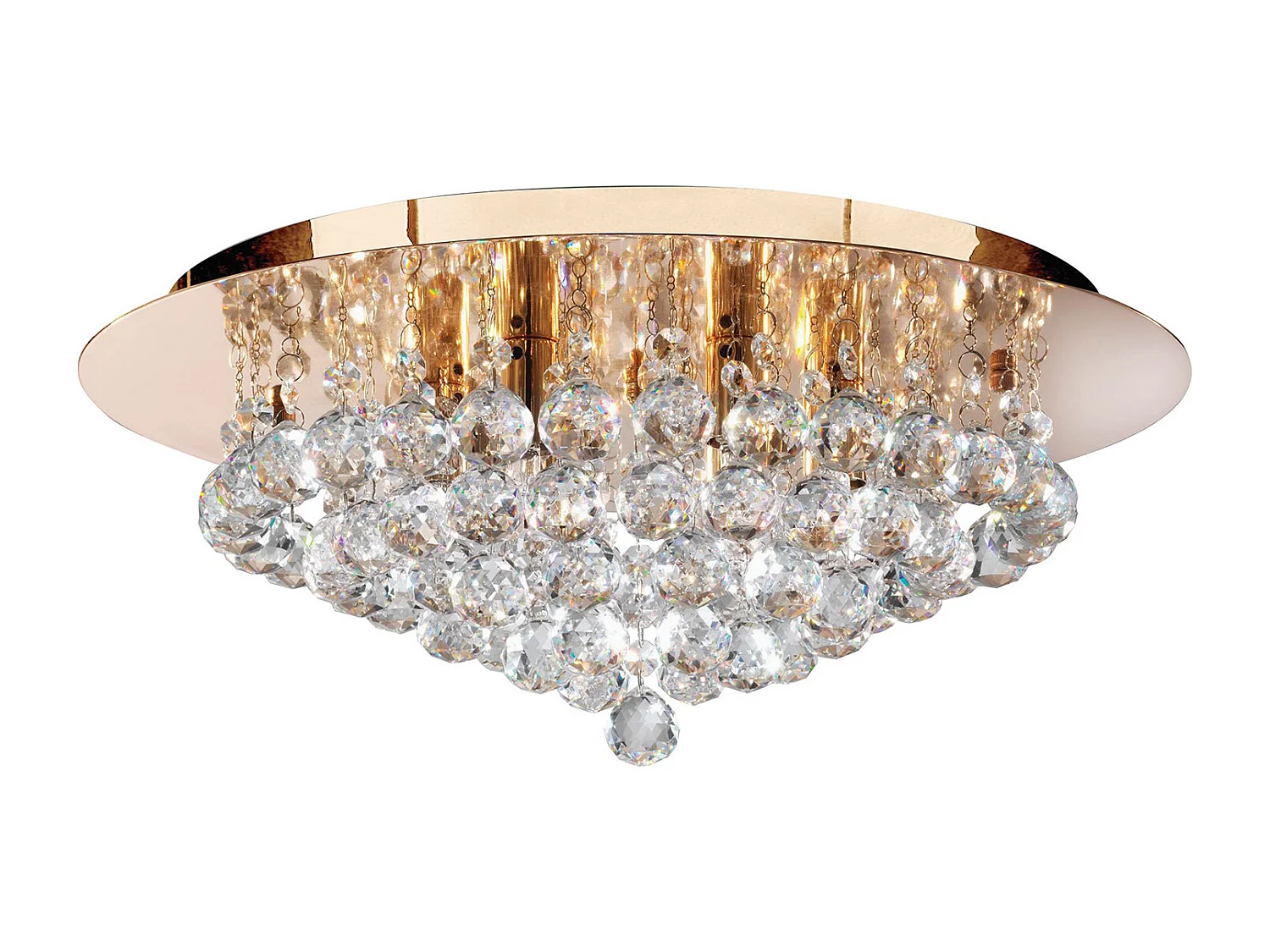 Searchlight Hanna - Soffitto a 6 luci semi filo oro chiaro con cristalli, G9