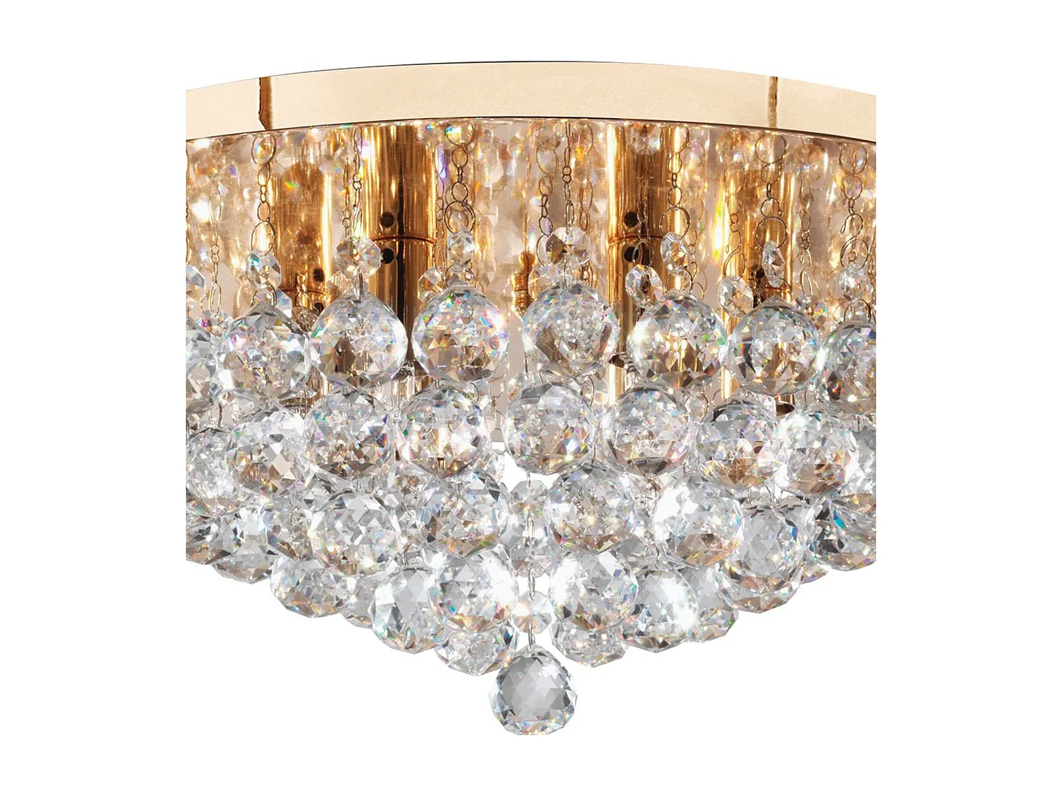 Searchlight Hanna - Soffitto a 6 luci semi filo oro chiaro con cristalli, G9