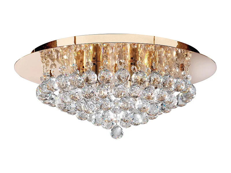 Searchlight Hanna - Soffitto a 6 luci semi filo oro chiaro con cristalli, G9