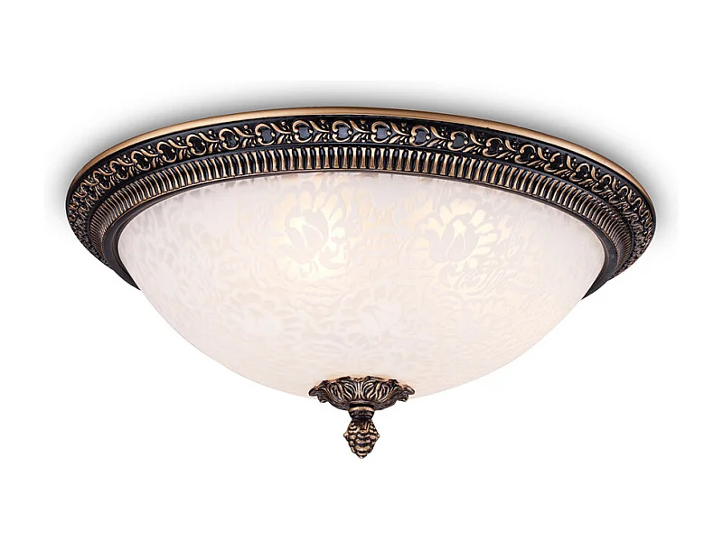 Pascal Plafón Flush Bowl Bronce Antiguo, 3 Luces, E27