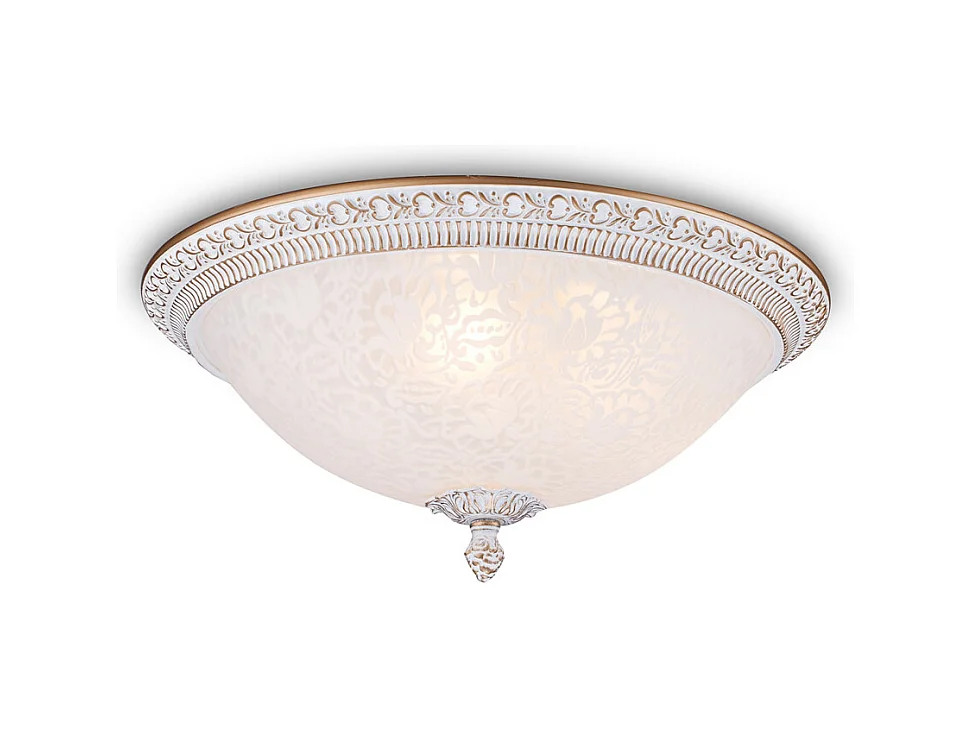 Pascal Plafón Flush Bowl Blanco con Oro, 3 Luces, E27