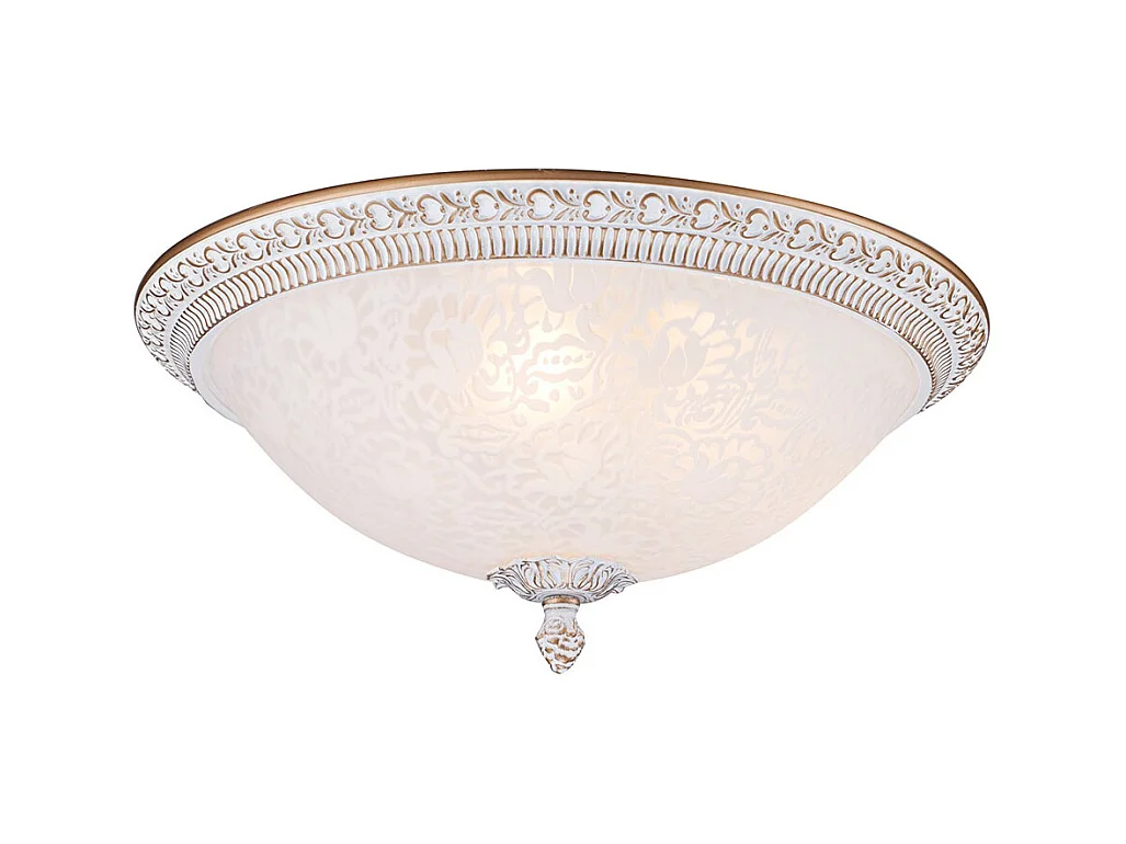 Pascal Plafón Flush Bowl Blanco con Oro, 3 Luces, E27