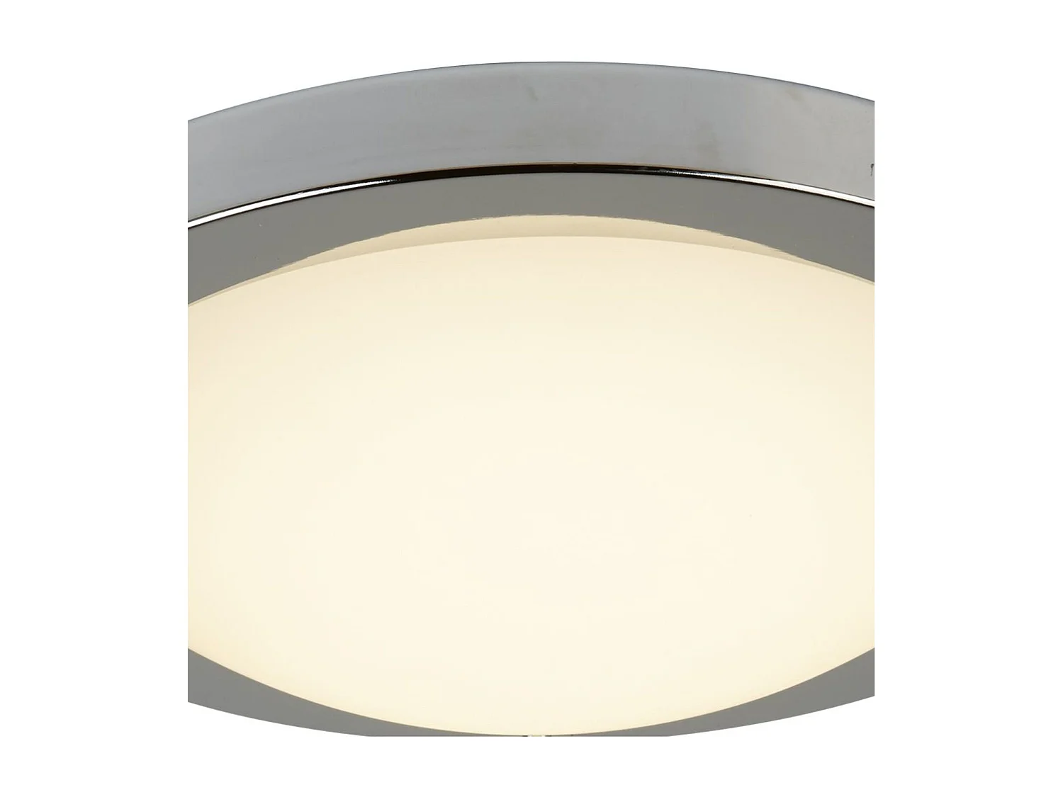 Searchlight Flush - Plafoniera a LED piccola rotonda da incasso per bagno argento satinato, bianco IP44