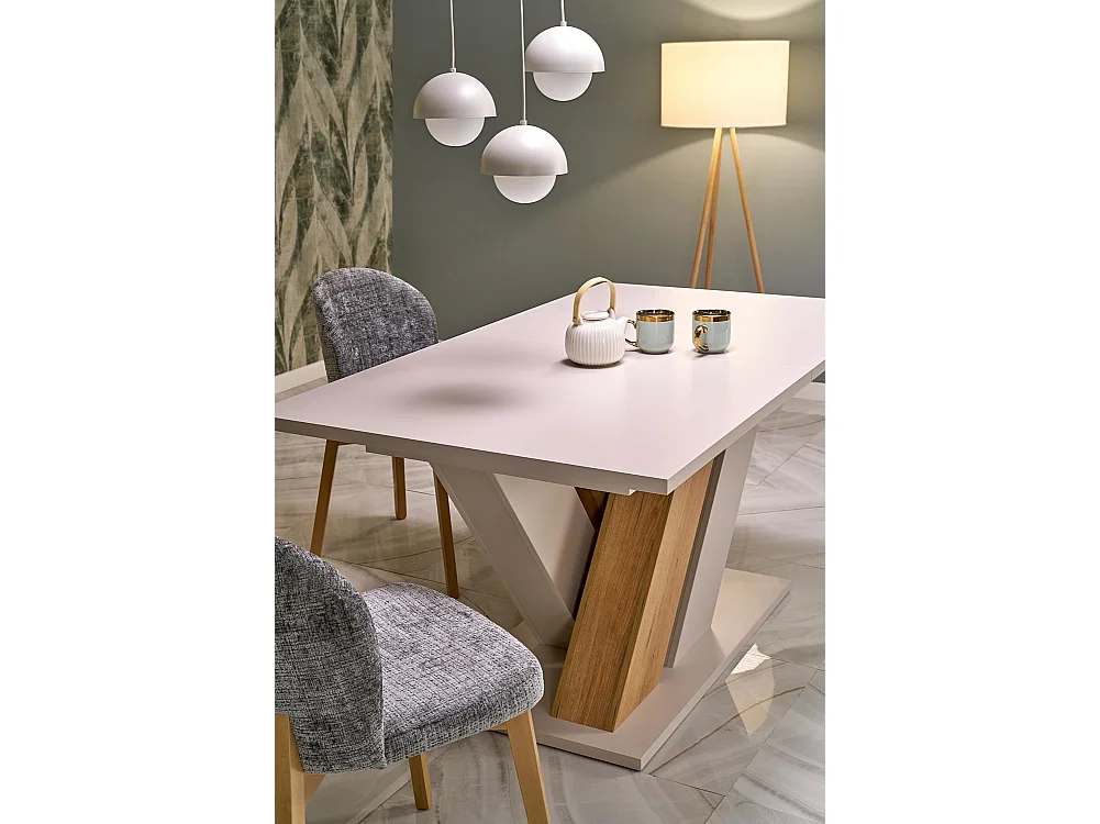 Esstisch Brandon (90x160-200)/Ausziehbar/Hellgrau&Braun