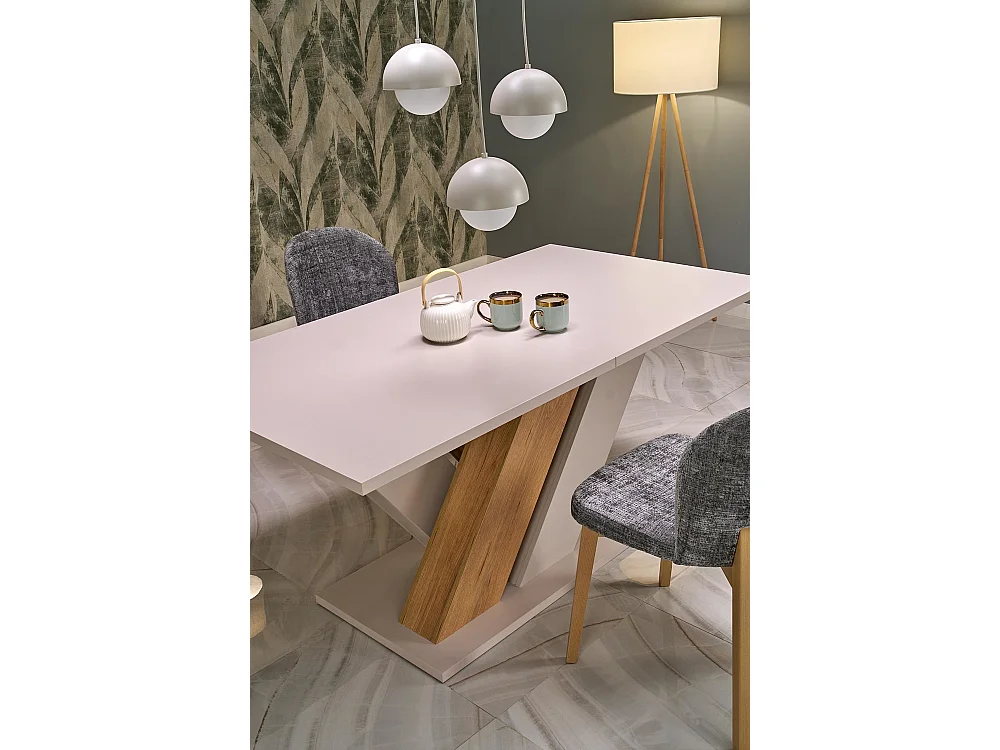 Esstisch Brandon (90x160-200)/Ausziehbar/Hellgrau&Braun