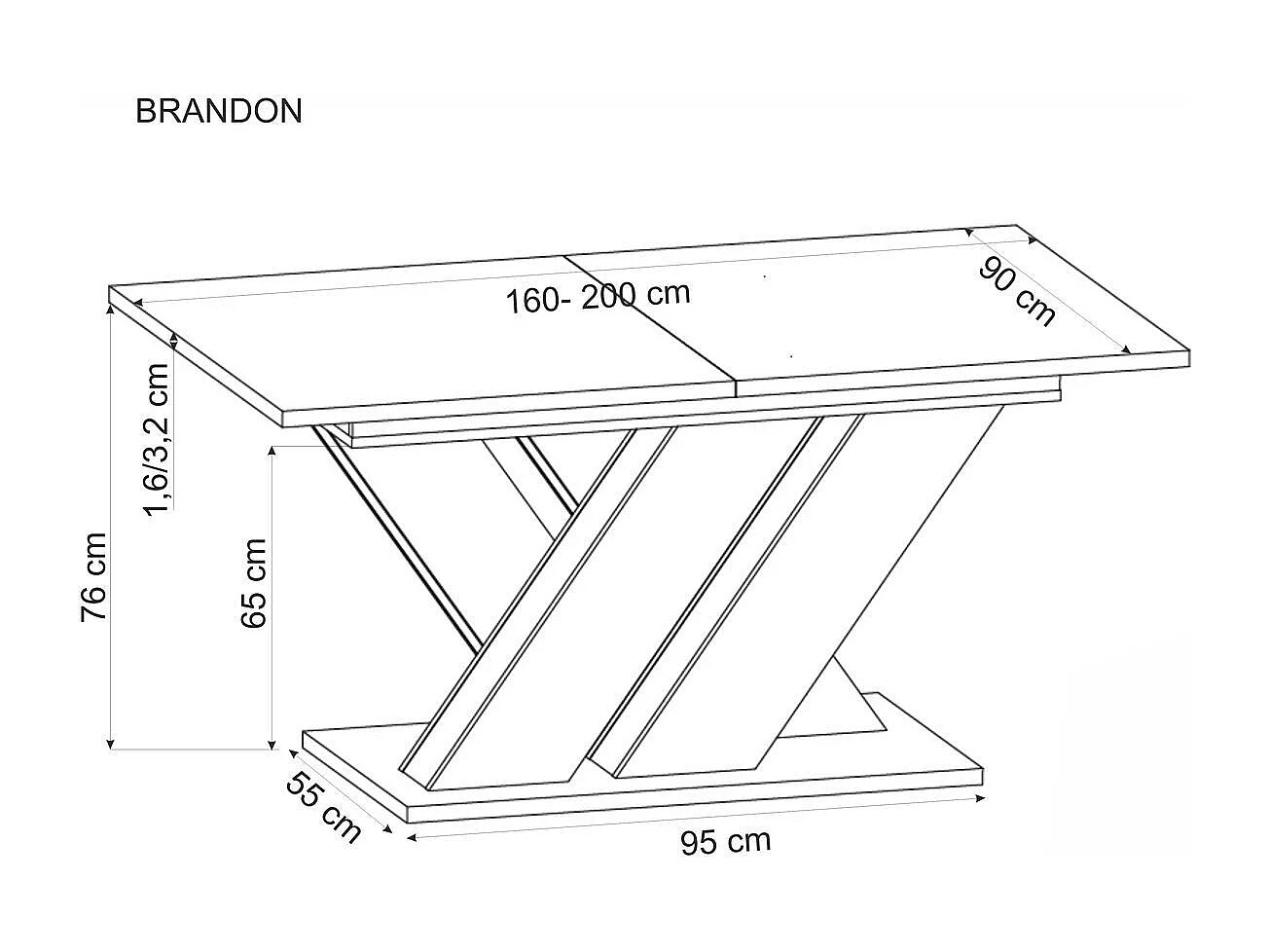 Esstisch Brandon (90x160-200)/Ausziehbar/Hellgrau&Braun
