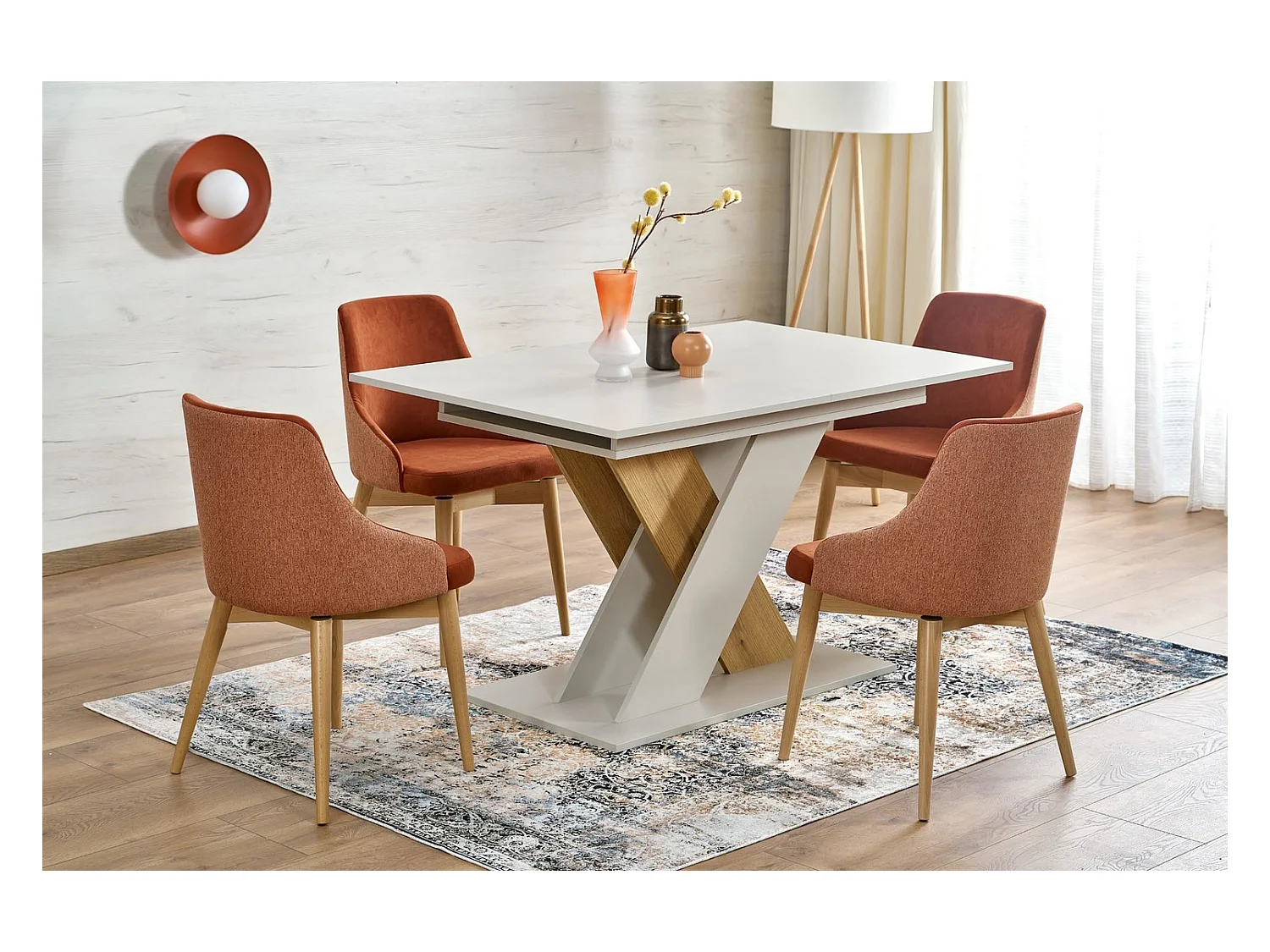 Esstisch XARELTO (85x135-175)/Ausziehbar/Braun&Grau