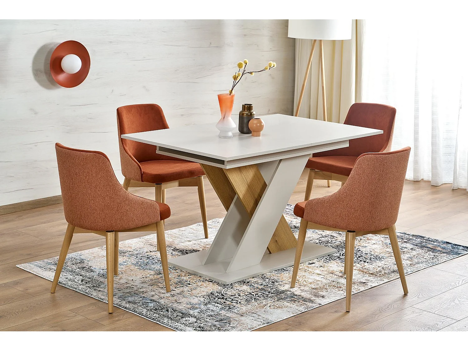 Esstisch XARELTO (85x135-175)/Ausziehbar/Braun&Grau