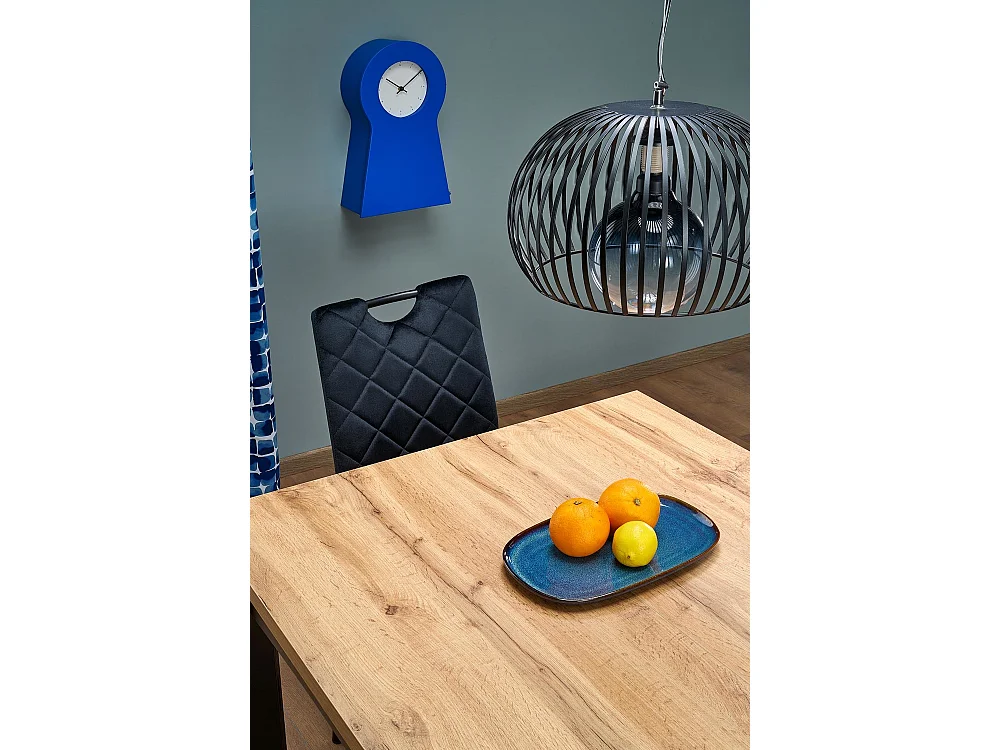 Table à manger Qubik (80x80-200)/Extensible/Marron et noir