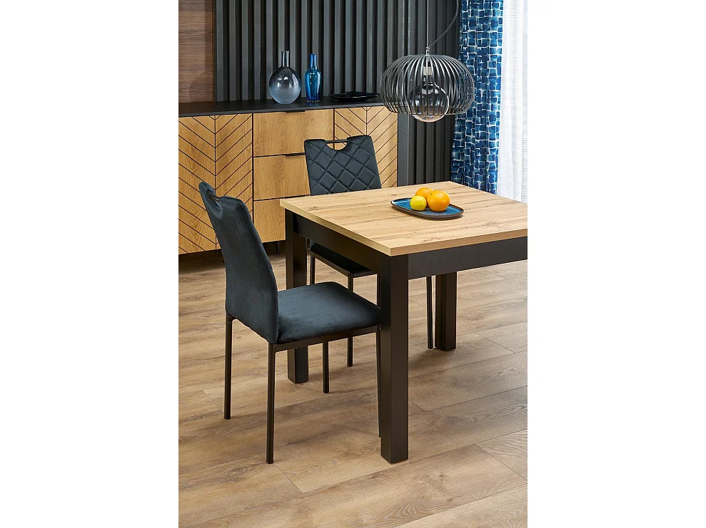 Tavolo da pranzo Qubik (80x80-200)/Estensibile/Marrone e nero