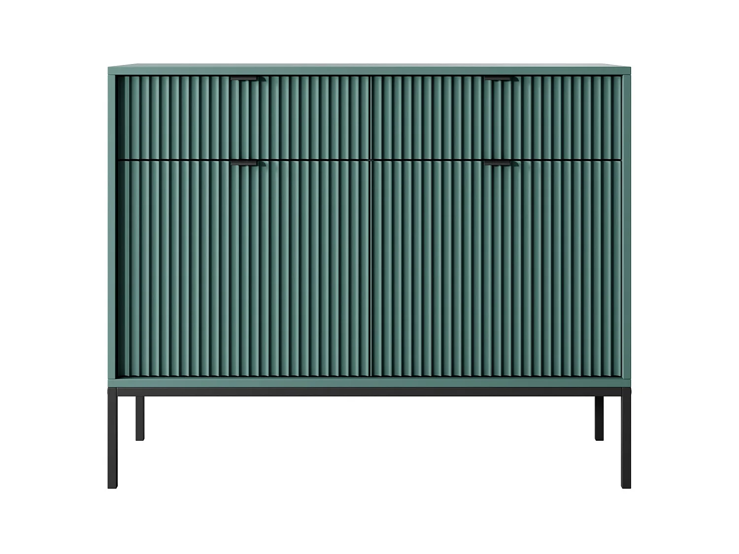 Sideboard 2-türig - Grün mit schwarzem Gestell - 104 cm -VELLORE