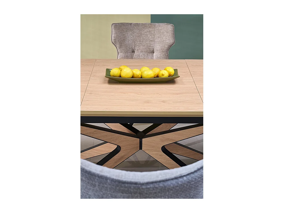 Esstisch James (90x160-220)/Ausziehbar/Braun&Schwarz