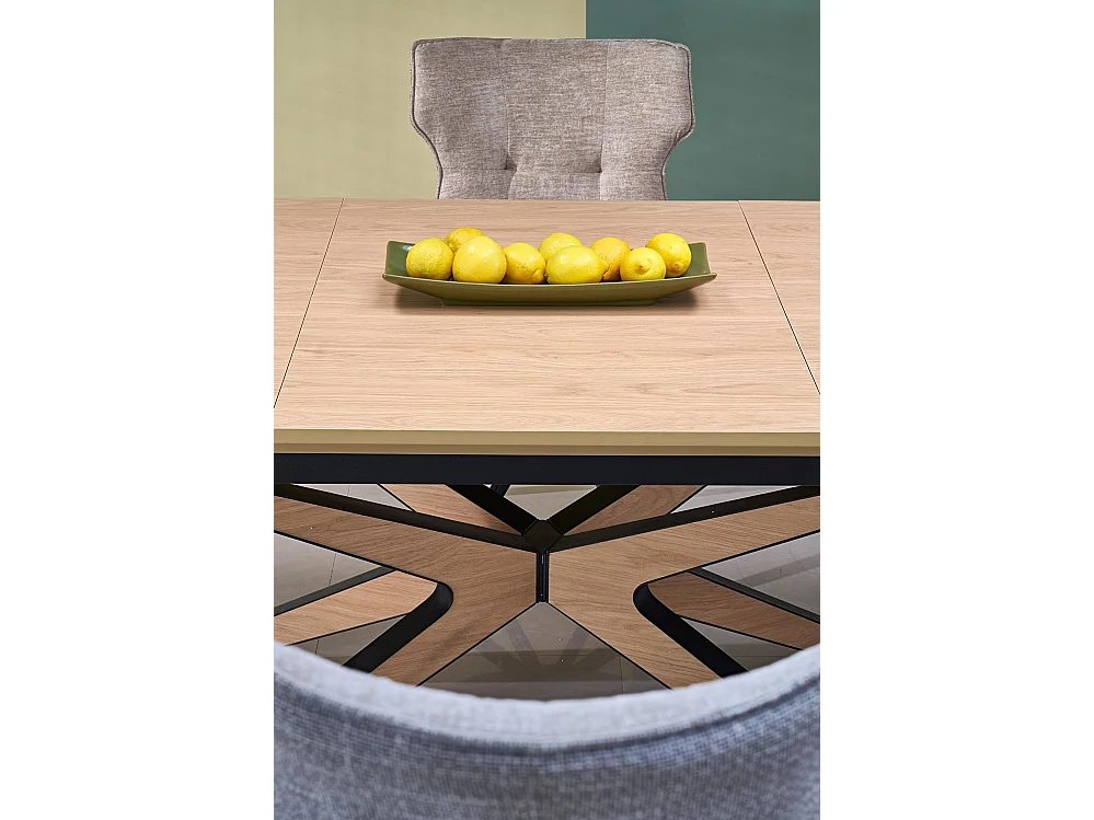 Esstisch James (90x160-220)/Ausziehbar/Braun&Schwarz