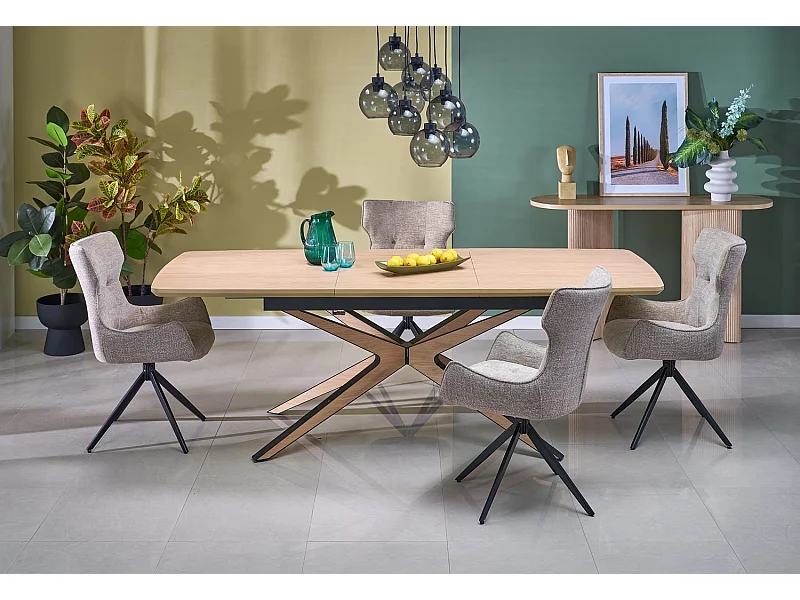 Tavolo da pranzo James (90x160-220)/Estensibile/Marrone e nero